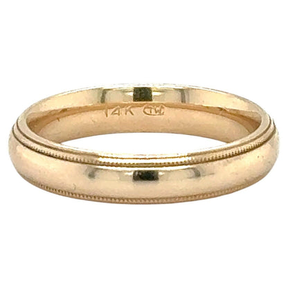 4.1mm Wedding Band 14k Yellow Gold Ring 4.6g Size 7
