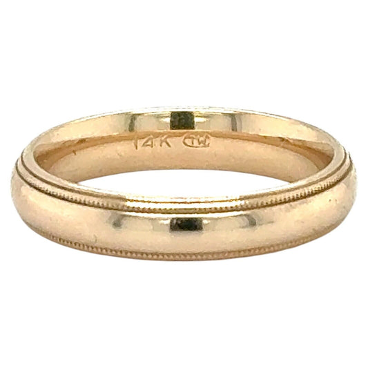 4.1mm Wedding Band 14k Yellow Gold Ring 4.6g Size 7