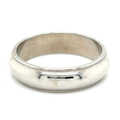 5.6mm Wedding Band Ring 14k White Gold 6.7g Size 8.75