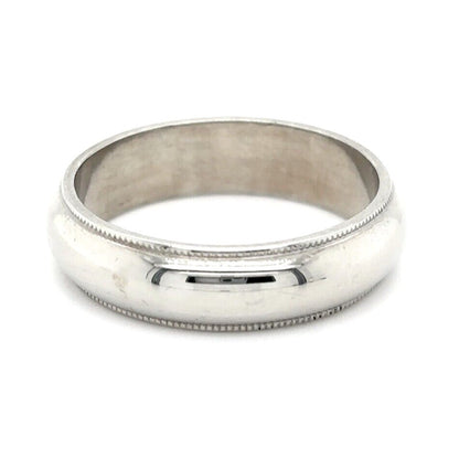 5.6mm Wedding Band Ring 14k White Gold 6.7g Size 8.75