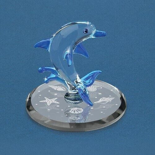 Glass Baron Blue Dolphin Handcrafted Glass Figurine