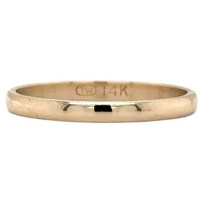 14k Yellow Gold 2mm Wedding Band 1.3g Size 6