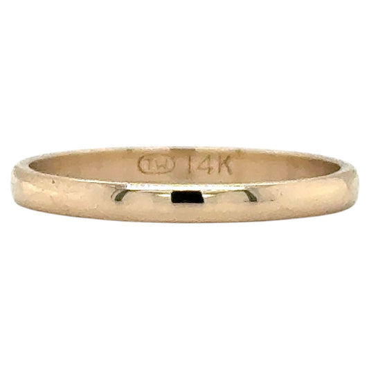 14k Yellow Gold 2mm Wedding Band 1.3g Size 6