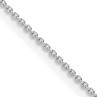 Sterling Silver Rhodium-Plated 1mm Diamond-Cut Cable Chain Necklace 18 Inch Adjustable