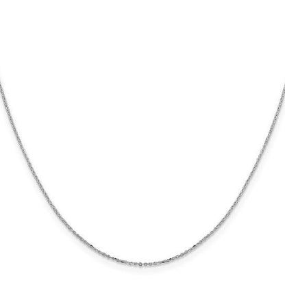Sterling Silver Rhodium-Plated 1mm Diamond-Cut Cable Chain Necklace 18 Inch Adjustable