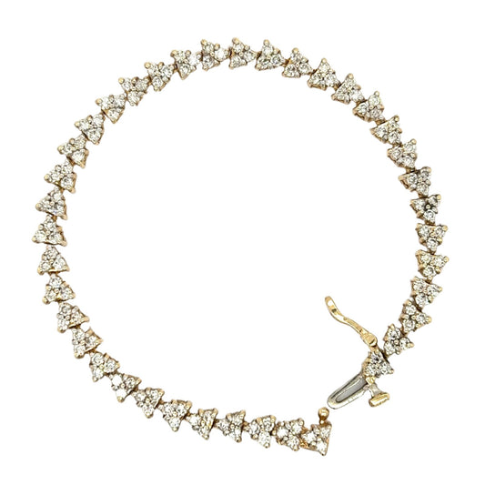 2ctw Diamond 7" Tennis Bracelet 14k Yellow Gold 16.2g