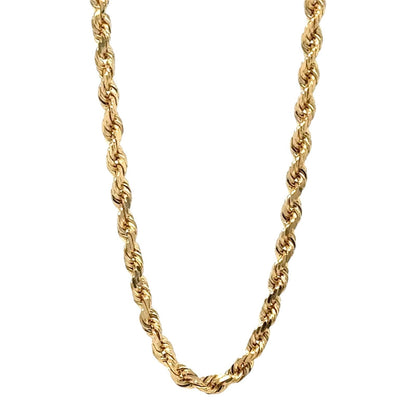 1.8mm 14k Yellow Gold 20" Rope Chain Necklace 6.8g