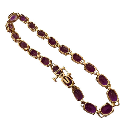 Amethyst 10k Yellow Gold 7.25" Tennis Bracelet 8g