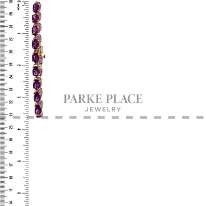 Amethyst 10k Yellow Gold 7.25" Tennis Bracelet 8g