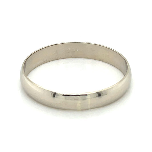 4mm Wedding Band Ring 14k White Gold 2.8g Size 12.25