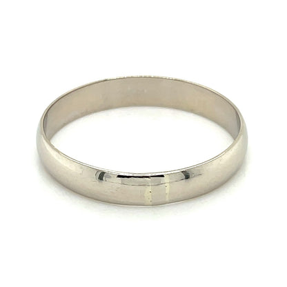 4mm Wedding Band Ring 14k White Gold 2.8g Size 12.25