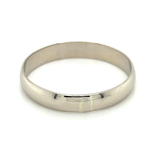 4mm Wedding Band Ring 14k White Gold 2.8g Size 12.25