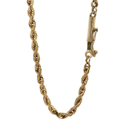 2.2mm 14k Yellow Gold 20.5 inch Rope Chain 9.7g