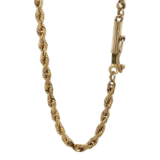 2.2mm 14k Yellow Gold 20.5 inch Rope Chain 9.7g