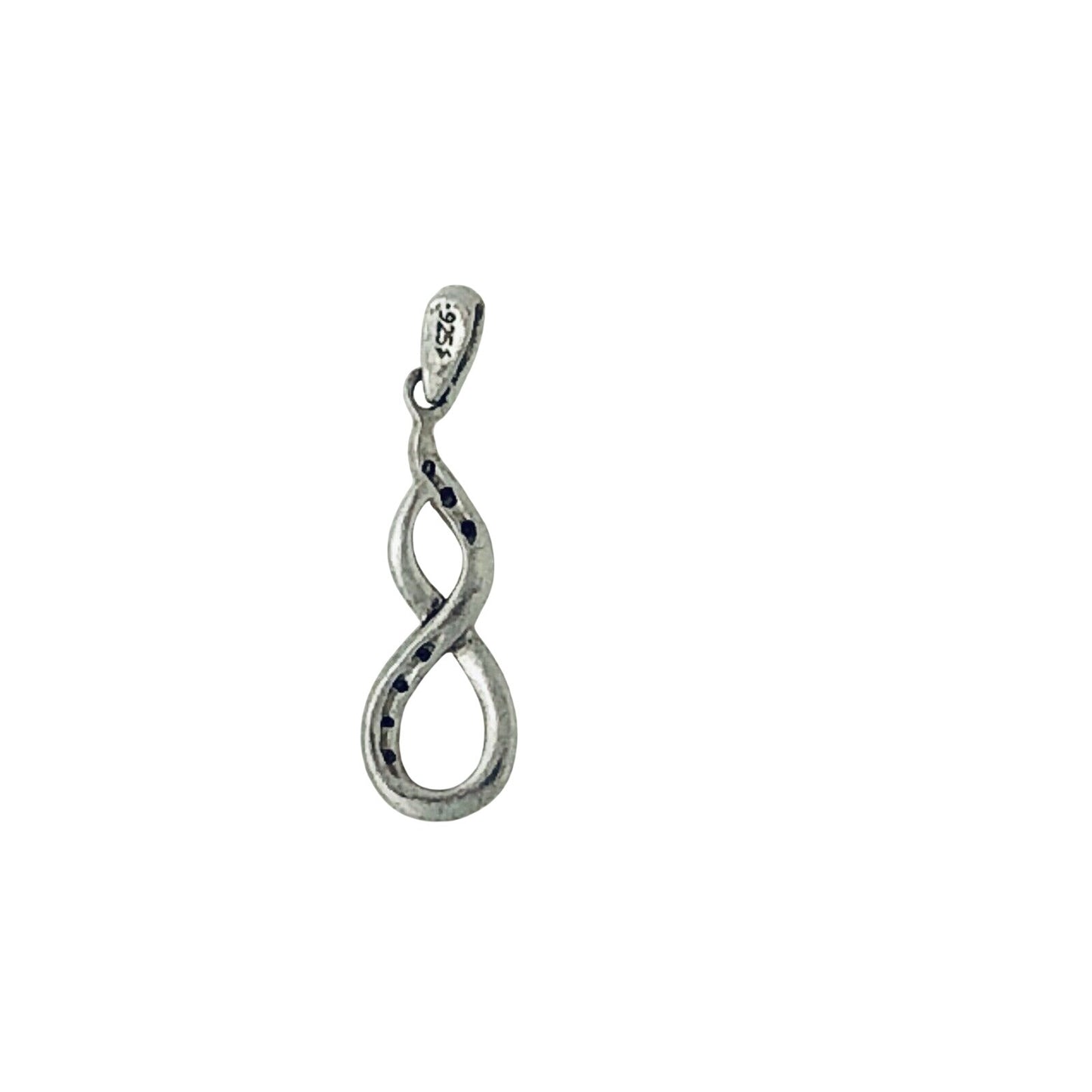 Diamond Accent Pendant Real Solid .925 Sterling Silver 1.8g