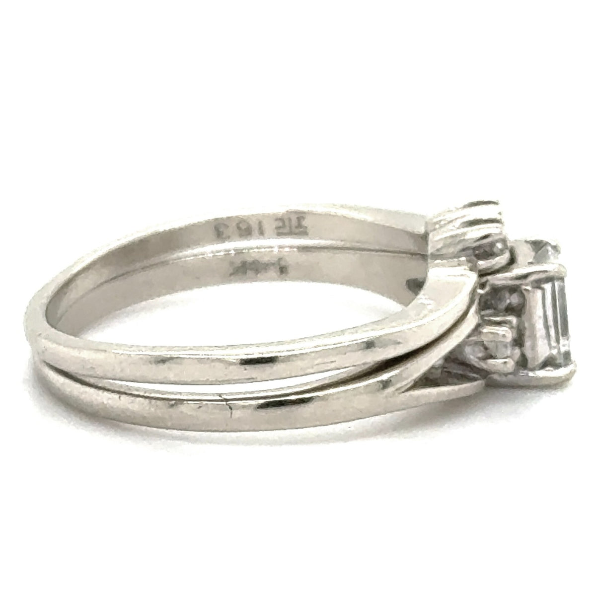 1/3+ ctw Diamond Bridal Wedding Ring Set 14k White Gold 4.1g Size 7