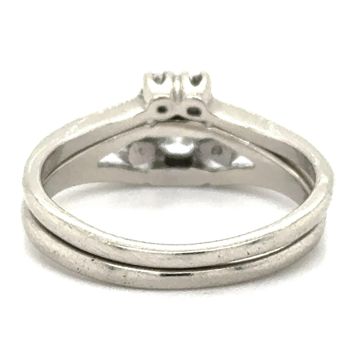 1/3+ ctw Diamond Bridal Wedding Ring Set 14k White Gold 4.1g Size 7