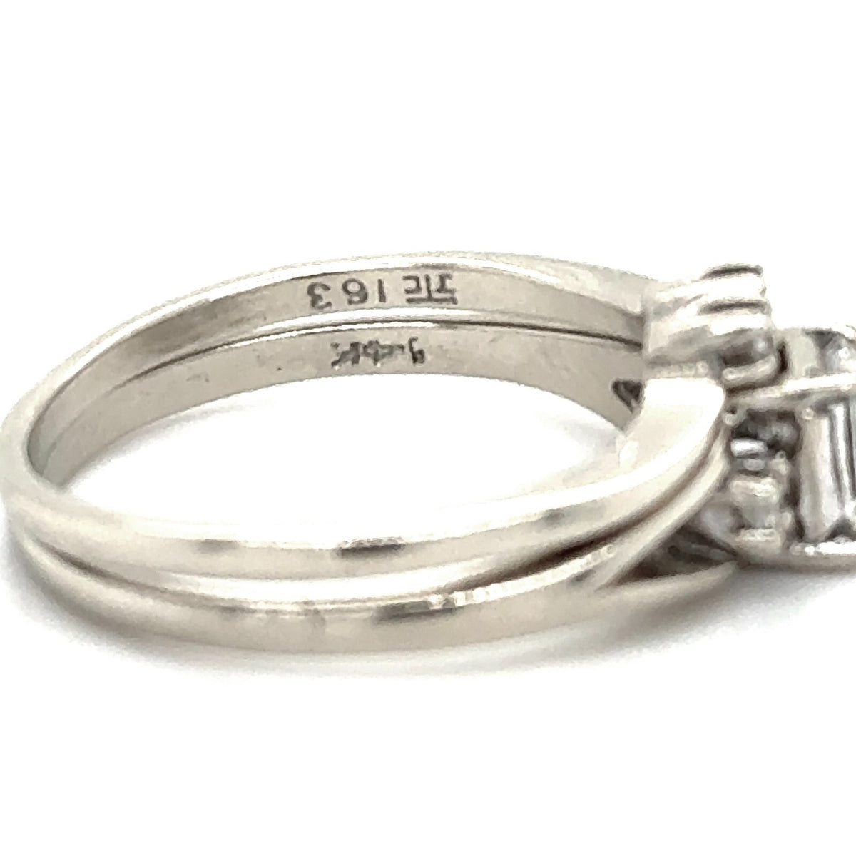 1/3+ ctw Diamond Bridal Wedding Ring Set 14k White Gold 4.1g Size 7