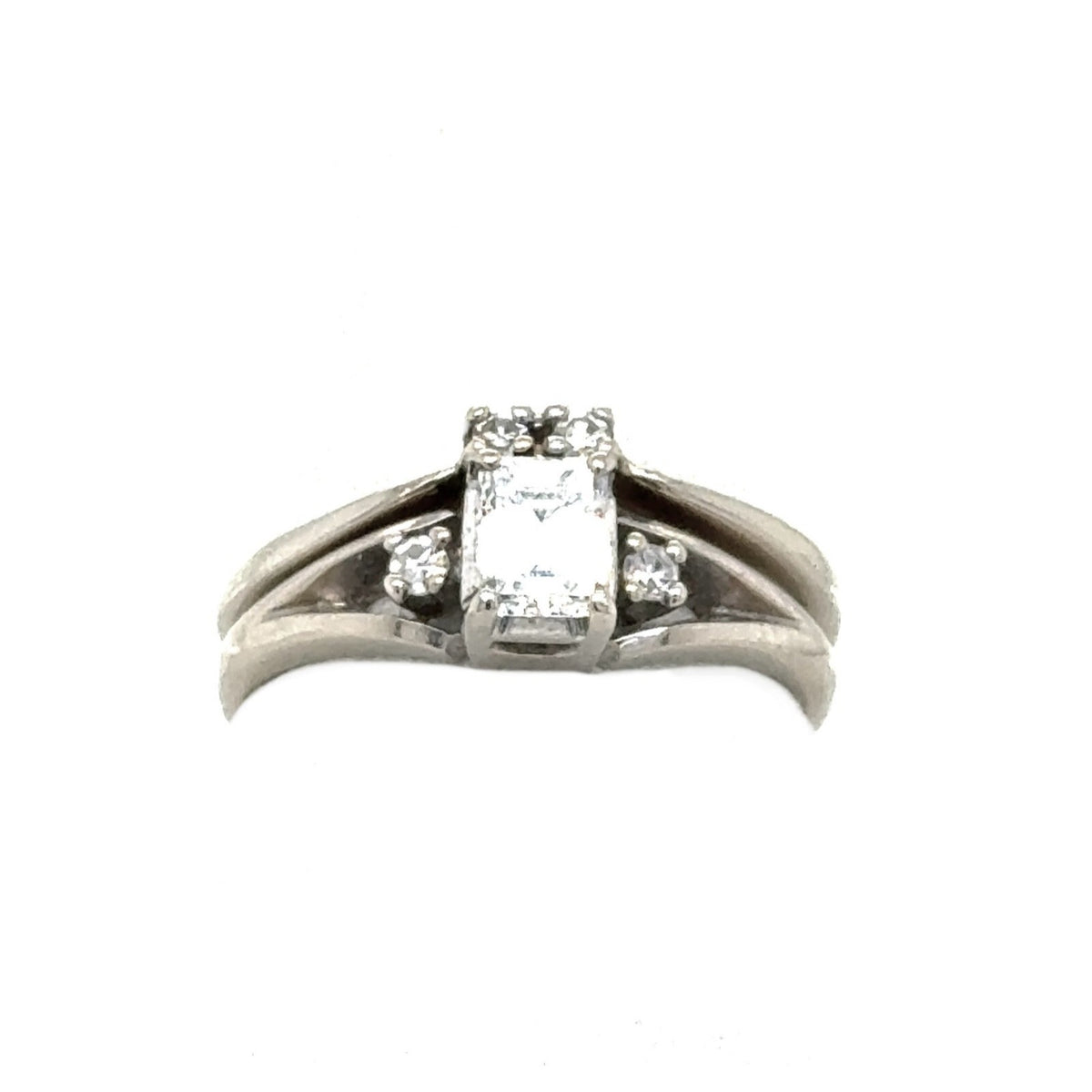 1/3+ ctw Diamond Bridal Wedding Ring Set 14k White Gold 4.1g Size 7