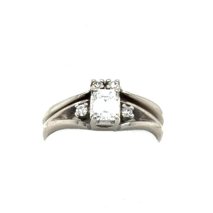 1/3+ ctw Diamond Bridal Wedding Ring Set 14k White Gold 4.1g Size 7