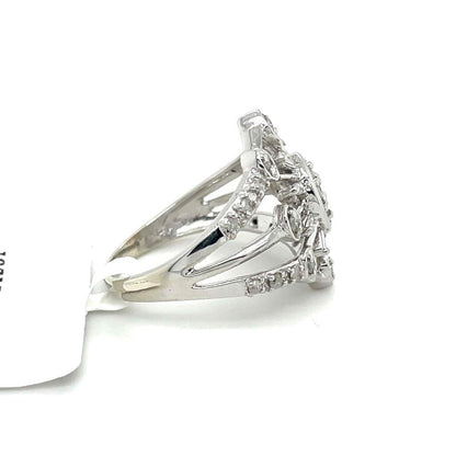 1/2 ct Diamond Cluster Cocktail Ring 10k White Gold 5.1 g Size 8