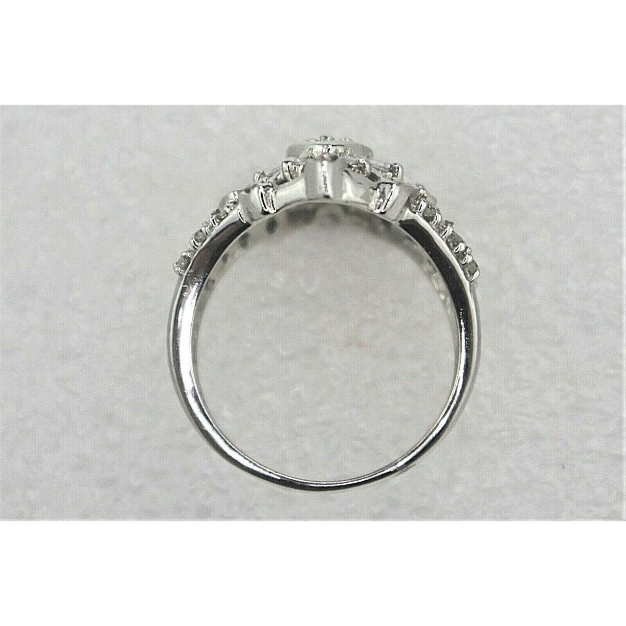 1/2 ct Diamond Cluster Cocktail Ring 10k White Gold 5.1 g Size 8