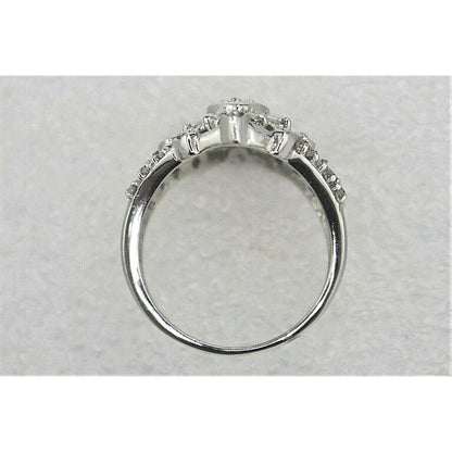1/2 ct Diamond Cluster Cocktail Ring 10k White Gold 5.1 g Size 8
