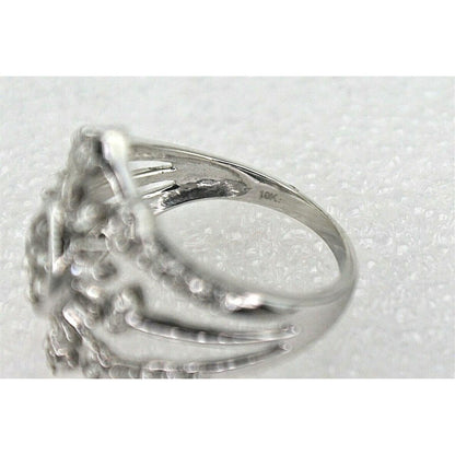 1/2 ct Diamond Cluster Cocktail Ring 10k White Gold 5.1 g Size 8