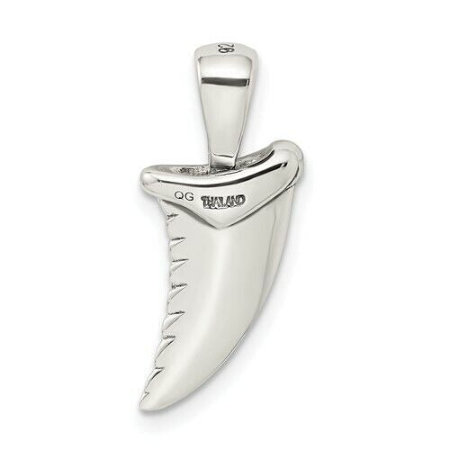 Sterling Silver Polished Shark Tooth Pendant 925