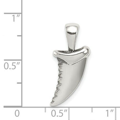Sterling Silver Polished Shark Tooth Pendant 925