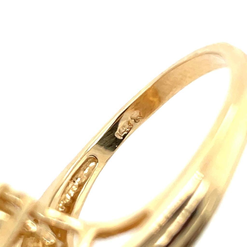 14K Yellow Gold Cubic Zirconia Cluster Ring Size 6.75 5.7g