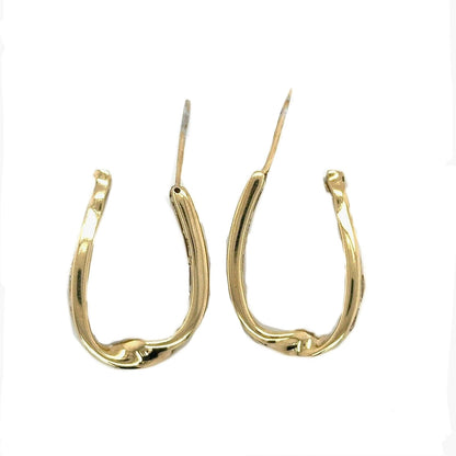 14k Yellow Gold 1/3ct Diamond Hoop Earrings 7.8g