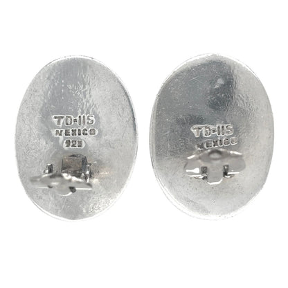 Oval Twist Woven Design Clip-on Earrings Sterling Silver 16.7g