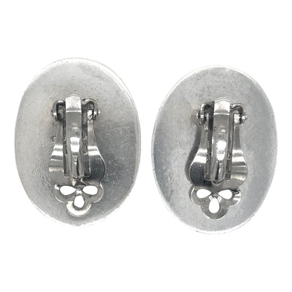 Oval Twist Woven Design Clip-on Earrings Sterling Silver 16.7g