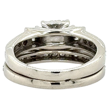 3/4ctw Diamond 14k White Gold Bridal Wedding Ring Set 5.6g Size 5