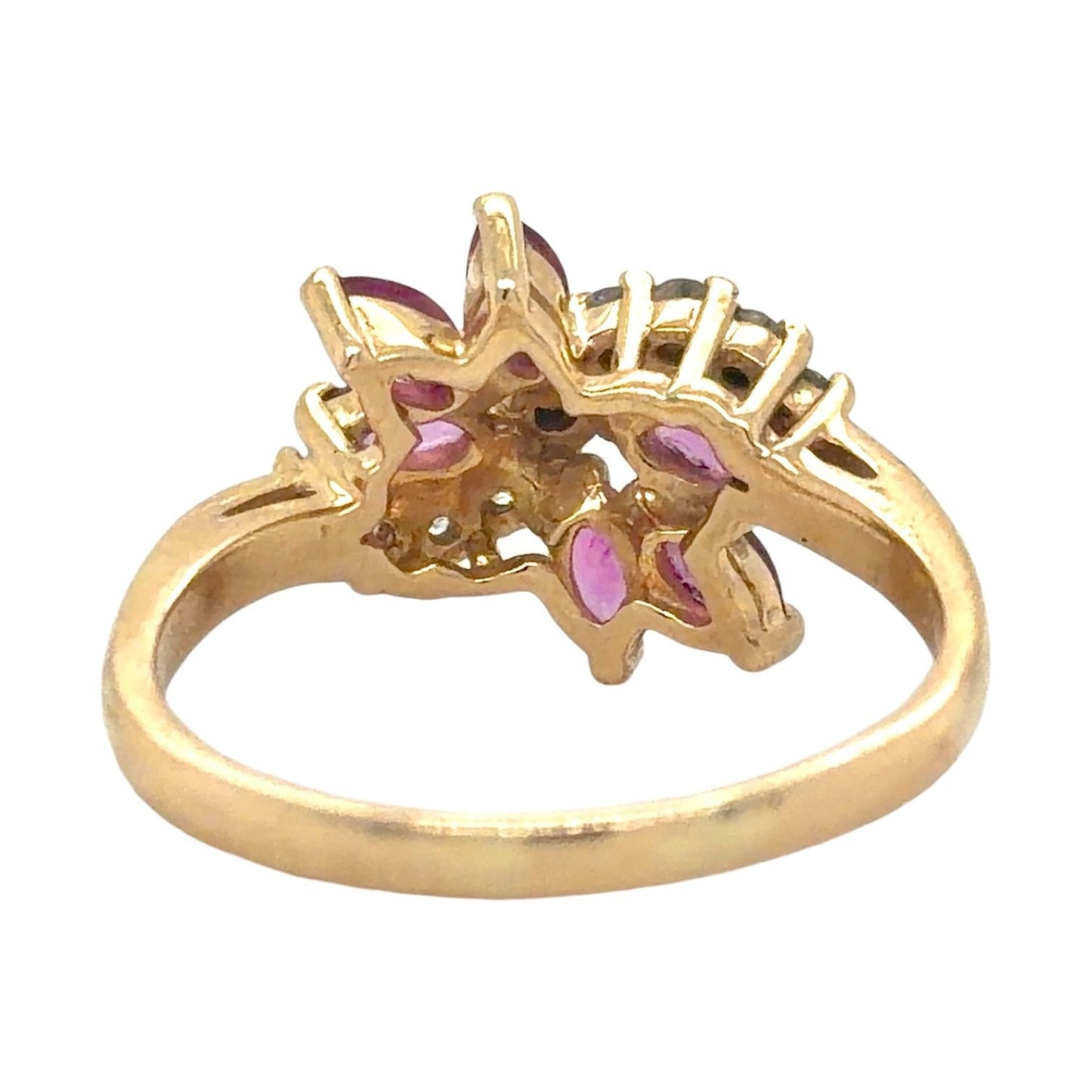 Vintage 1ctw Ruby & Diamond 14K Yellow Gold Ring 4.3g Size 8.5