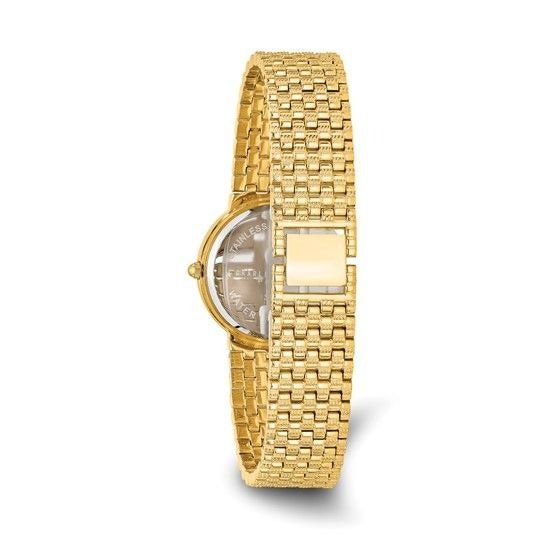 Mens Charles Hubert Satin Gold Finish Brass 32mm Watch With Roman Numerals & Quartz Movement