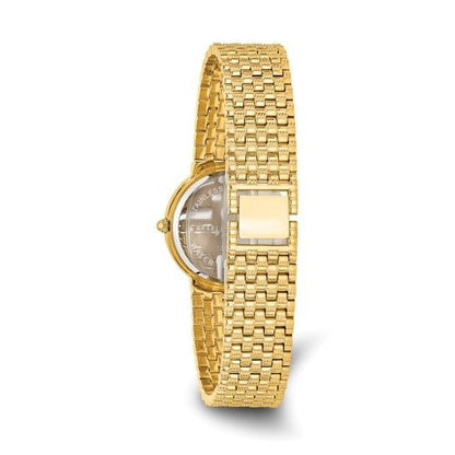 Mens Charles Hubert Satin Gold Finish Brass 32mm Watch With Roman Numerals & Quartz Movement
