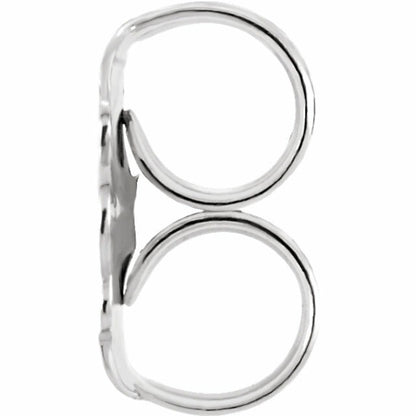 Real 10K White Gold Ultra-Lightweight Friction Earring Back with 4.2 mm Pad
