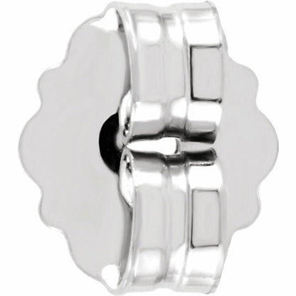 Real 10K White Gold Ultra-Lightweight Friction Earring Back with 4.2 mm Pad
