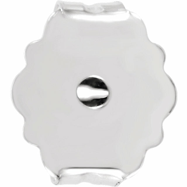 Real 10K White Gold Ultra-Lightweight Friction Earring Back with 4.2 mm Pad