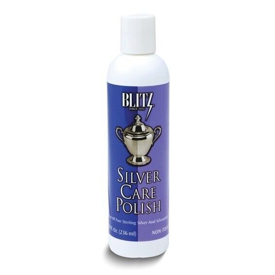 Blitz Silver Care Liquid Polish For Sterling Silver & Silverware 8 Oz Non-Toxic USA-Made