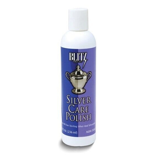 Blitz Silver Care Liquid Polish For Sterling Silver & Silverware 8 Oz Non-Toxic USA-Made