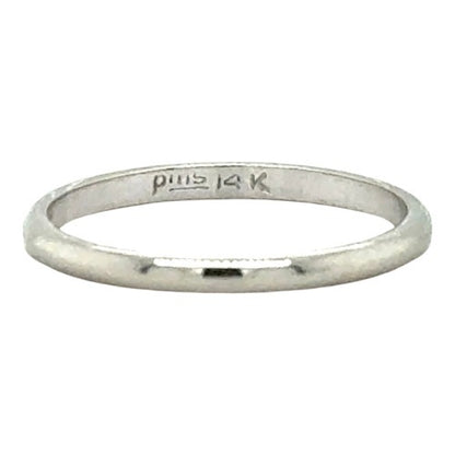 1.9mm 14k White Gold Wedding Band Ring 1.4g Size 7