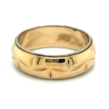 6.7mm Wedding Band Ring 14k Yellow Gold 6.5g Size 7.5