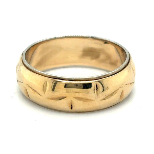 6.7mm Wedding Band Ring 14k Yellow Gold 6.5g Size 7.5