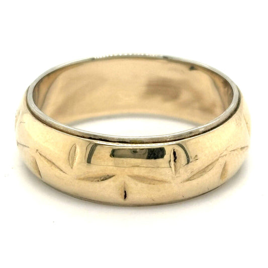 6.7mm Wedding Band Ring 14k Yellow Gold 6.5g Size 7.5