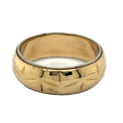 6.7mm Wedding Band Ring 14k Yellow Gold 6.5g Size 7.5