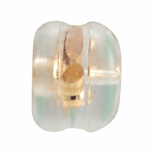 2- 14k Yellow Gold Silicone Padded Friction Earring Back with 5.7 mm Pad