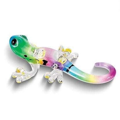 Glass Baron Little Gypsy Gecko Handcrafted Multicolor Glass Figurine